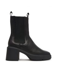 Calvin Klein Botki Block Heel Chelsea Boot Lth HW0HW03694 Czarny. Czarne botki damskie Calvin Klein, bez wzorów, ze skóry, bez obcasa, na słupku, bez zapięcia. Za 699.99 zł.