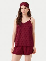 Tommy Hilfiger Piżama UW0UW05551 Bordowy Regular Fit. Czerwone piżamy damskie Tommy Hilfiger, bez wzorów, z syntetyku, bez ramiączek. Za 219.99 zł.