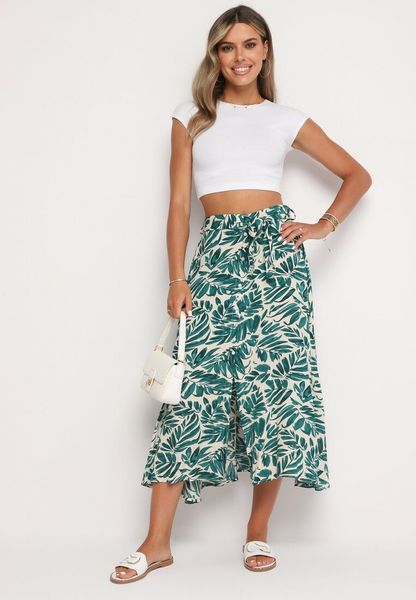 Zielona Spódnica Maxi Zapinana na Guziki z Materiałowym Paskiem z Wiskozy Ericella. Zielone spódnice damskie Born2be, l, bez wzorów, z materiału, maxi. Za 89.99 zł.