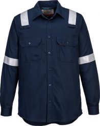 Portwest FR720 - Lekka koszula trudnopalna i antystatyczna - pomarańczowy 2XL. Brązowe koszule męskie Portwest, m, bez wzorów, bez kołnierzyka, bez ramiączek. Za 154.57 zł.