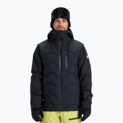 Kurtka snowboardowa męska Quiksilver The Edge. Czarne kurtki męskie Quiksilver, na zimę, m, bez wzorów, z materiału, bez kaptura. Za 963.80 zł.