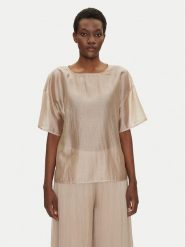 Bomboogie Bluzka SW9008TLYA5 Beżowy Relaxed Fit. Brązowe bluzki damskie Bomboogie, bez wzorów, z lyocellu, bez kołnierzyka, bez ramiączek. Za 239.99 zł.