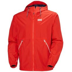 Kurtka wodoodporna Helly Hansen Sandoy. Czerwone kurtki męskie Helly Hansen, bez wzorów, z kapturem. Za 633.50 zł.