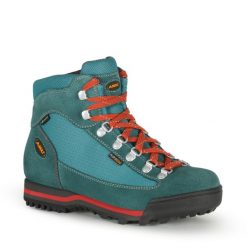 Buty sportowe trekkingowe damskie Aku Ultralight Gore-tex skóra. Niebieskie obuwie sportowe damskie Aku, bez wzorów, z gore-texu, bez zapięcia, trekkingowe, gore-tex. Za 449.00 zł.