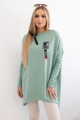 Bluza oversize z asymetrycznymi bokami ciemny miętowy. Zielone bluzy damskie KESI, l, bez wzorów, z bawełny, bez ramiączek, bez kaptura. Za 209.11 zł.