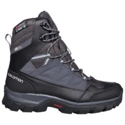 Buty trekkingowe damskie Salomon Chalten TS CSWP ocieplane. Czarne obuwie trekkingowe damskie Salomon, bez zapięcia. W wyprzedaży za 454.49 zł.