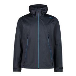 Kurtka trekkingowa z kapturem CMP. Niebieskie kurtki męskie CMP, bez wzorów, z poliesteru, sportowe, z kapturem. Za 487.95 zł.