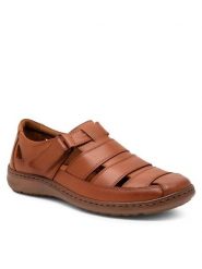 Go Soft Sandały 3481 Brązowy. Brązowe sandały męskie GO SOFT, bez wzorów, ze skóry, bez zapięcia. Za 167.99 zł.