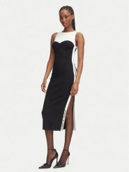 Elisabetta Franchi Sukienka dzianinowa AM-44S-66E2-V420 Czarny Slim Fit. Czarne sukienki damskie Elisabetta Franchi, s, bez wzorów, z dzianiny, bez kołnierzyka, bez ramiączek. Za 1,799.00 zł.