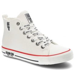 Trampki damskie Big Star, elastyczna skarpetowa cholewka wsuwana konstrukcja masywna platformowa podeszwa, KK274597,. Białe trampki i tenisówki damskie BIG STAR, bez wzorów, z futra, bez zapięcia. Za 109.00 zł.