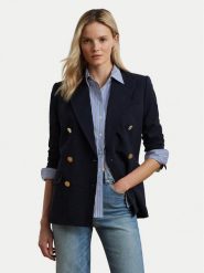 LAUREN RALPH LAUREN Marynarka 200911071001 Granatowy Straight Fit. Niebieskie marynarki i żakiety damskie Lauren Ralph Lauren, bez wzorów, z wełny, bez kołnierzyka, bez ramiączek. Za 2,199.00 zł.