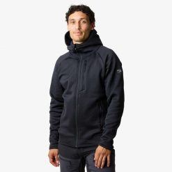 Bluza polarowa turystyka męska Swedemount Lofoten Tech Stretch Hood. Czarne bluzy sportowe męskie SWEDEMOUNT, na zimę, m, bez wzorów, z polaru, bez kaptura, narciarskie. Za 260.00 zł.
