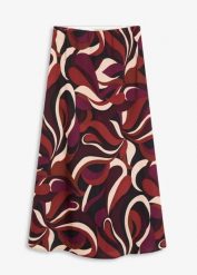 Spódnica midi z lejącej satyny. Czerwone spódnice damskie bonprix, bez wzorów, z satyny, midi. Za 149.99 zł.