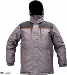 CERVA CREMORNE parka - męska zimowa parka, stały kaptur, przedłużony tył, 100% poliester - szary 4XL. Szare parki męskie CERVA, na zimę, m, bez wzorów, z poliesteru, bez kołnierzyka, bez kaptura. Za 202.63 zł.