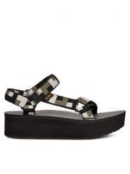 Teva Sandały Flatform Universal 1008844 Czarny. Czarne sandały damskie Teva, bez wzorów, z materiału, bez obcasa, na koturnie, bez zapięcia. Za 349.99 zł.