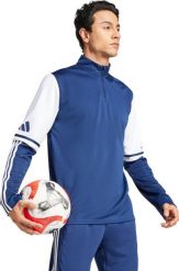 Bluza męska adidas Squadra 25 Training Top niebiesko-biała JD2983 2XL. Białe bluzy męskie Adidas, m, bez wzorów, bez ramiączek, bez kaptura. Za 133.39 zł.
