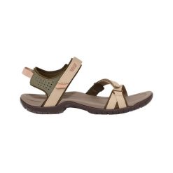 Sandały damskie Teva Verra. Brązowe sandały damskie Teva, bez wzorów, z materiału, bez obcasa, bez zapięcia. Za 399.00 zł.