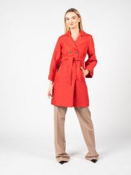 Pinko Płaszcz "Tandil" | 100076 A0GP | Kobieta | Czerwony. Czerwone płaszcze damskie Pinko, l, bez wzorów, z bawełny, eleganckie, bez kołnierzyka, bez kaptura. W wyprzedaży za 1,099.00 zł.