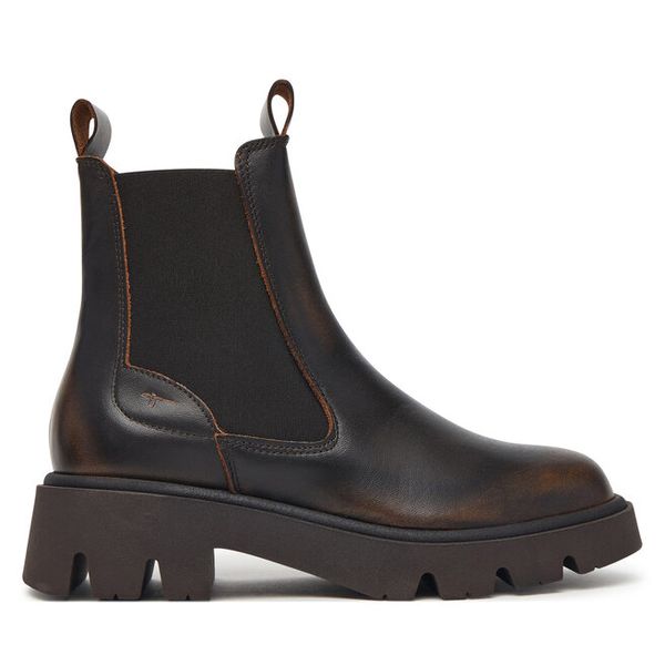 Sztyblety Tamaris. Brązowe botki damskie Tamaris, bez wzorów, bez obcasa, na płaskiej podeszwie, bez zapięcia. Za 484.99 zł.