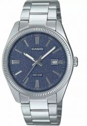 Zegarek Casio Zegarek Męski Casio DATE - BLUE, MATTE DIAL ( 38,5 mm). Niebieskie zegarki męskie Casio, bez wzorów. Za 254.99 zł.