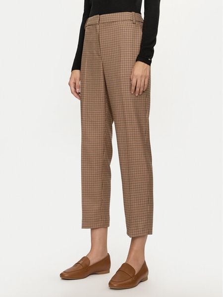 Tommy Hilfiger Spodnie materiałowe WW0WW42965 Beżowy Regular Fit. Brązowe spodnie materiałowe damskie Tommy Hilfiger, bez wzorów, z materiału. Za 389.99 zł.