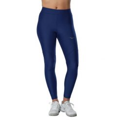 Damskie legginsy Mizuno Alpha 7/8. Niebieskie legginsy damskie Mizuno, bez wzorów, z materiału. Za 308.60 zł.