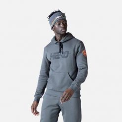 Bluza narciarska męska Rossignol Hero z kapturem. Szare bluzy męskie Rossignol, na zimę, m, bez wzorów, sportowe, bez ramiączek, z kapturem. Za 650.00 zł.