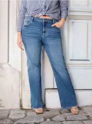 Jeansy bootcut PLUS SIZE - niebieski. Niebieskie jeansy damskie Sinsay, bez wzorów, z jeansu, plus size. Za 59.99 zł.