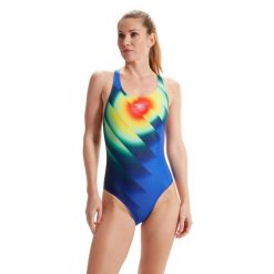 Strój Kąpielowy Speedo Digital Powerback – Niebieski/Zielony – Rozmiar 28. Niebieskie stroje kąpielowe damskie Speedo, bez wzorów. Za 1,357.38 zł.