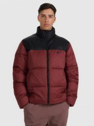 4F Kurtka puchowa z wypełnieniem syntetycznym męska - czerwona L. Czerwone kurtki męskie 4F, na zimę, l, bez wzorów, z materiału, bez kaptura. Za 349.99 zł.