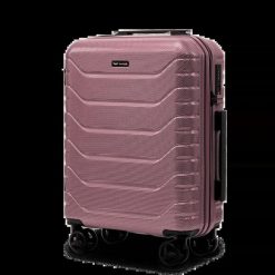 Walizka kabinowa Wings CRAKE 20" ROSE GOLD. Czerwone walizki damskie Wings, bez wzorów, z materiału, duże. Za 229.90 zł.