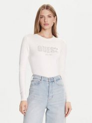Guess Sweter W5BR40 Z2NQ2 Écru Regular Fit. Swetry nierozpinane damskie Guess, m, z aplikacjami, z wiskozy, bez kołnierzyka, bez ramiączek. Za 199.99 zł.