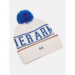Czapka zimowa męska Under Armour ciepła z pomponem. Białe czapki męskie Under Armour, na zimę, bez wzorów. Za 69.99 zł.
