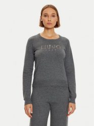 Liu Jo Sport Sweter TF4286 MS63L Szary Regular Fit. Szare swetry nierozpinane damskie Liu Jo Sport, l, bez wzorów, z wiskozy, sportowe, bez kołnierzyka, bez ramiączek. Za 609.99 zł.