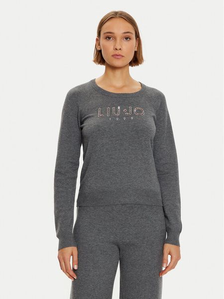 Liu Jo Sport Sweter TF4286 MS63L Szary Regular Fit. Szare swetry nierozpinane damskie Liu Jo Sport, l, bez wzorów, z syntetyku, sportowe, bez kołnierzyka, bez ramiączek. Za 339.99 zł.