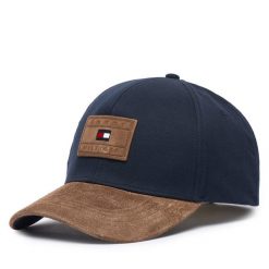 Czapka z daszkiem Tommy Hilfiger. Niebieskie czapki damskie Tommy Hilfiger, bez wzorów. Za 289.99 zł.