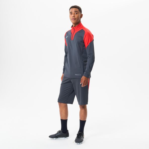 Bluza piłkarska Kipsta Viralto Club. Czerwone bluzy męskie KIPSTA, xl, bez wzorów, z elastanu, sportowe, bez ramiączek, bez kaptura. Za 99.99 zł.