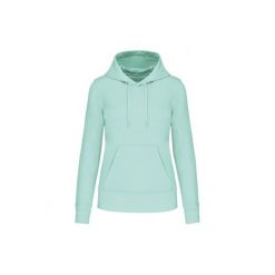 Damska ekologiczna bluza z kapturem Kariban. Niebieskie bluzy damskie KARIBAN, bez wzorów, bez ramiączek, z kapturem. Za 185.00 zł.