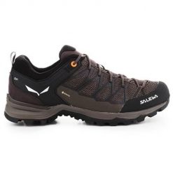 Buty trekkingowe męskie Salewa Mtn Trainer Lite Gtx. Brązowe trekkingi męskie Salewa, z materiału, bez zapięcia. Za 765.00 zł.