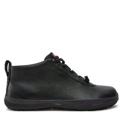Botki Camper. Czarne botki damskie Camper, bez wzorów, z gore-texu, bez obcasa, na płaskiej podeszwie, bez zapięcia. Za 569.99 zł.