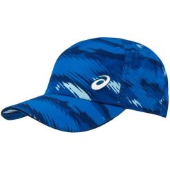 Czapka z daszkiem ASICS GRAPHIC PERFORMANCE CAP 3043A068-400. Niebieskie czapki damskie Asics, bez wzorów, sportowe. Za 90.00 zł.