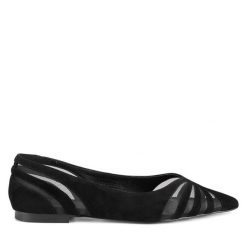 Baleriny Eva Minge. Czarne balerinki damskie Eva Minge, bez wzorów, bez obcasa, bez zapięcia. Za 319.99 zł.