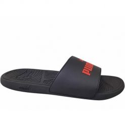 Klapki męskie Puma Cool Cat na basen. Czarne klapki męskie Puma, bez wzorów, z materiału, bez zapięcia. Za 119.00 zł.