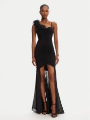 Babylon Sukienka wieczorowa MF0218 Czarny Slim Fit. Czarne sukienki damskie Babylon, bez wzorów, z syntetyku, wizytowe, bez kołnierzyka, bez ramiączek. Za 1,219.00 zł.