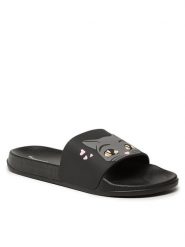 Bassano Klapki P2010550 Czarny. Czarne klapki damskie Bassano, bez wzorów, z syntetyku, bez obcasa, bez zapięcia. Za 49.99 zł.