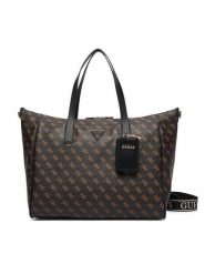 Guess Torebka Latona TWHQ92 11017 Czarny. Czarne shopperki damskie Guess, z aplikacjami, ze skóry, bez dodatków. Za 794.99 zł.