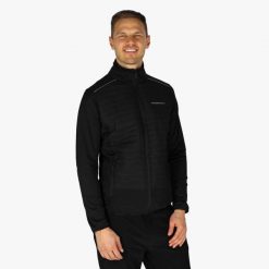 Sweter treningowy trening męski Swedemount On Course Fullzip szybkoschnący. Czarne swetry męskie SWEDEMOUNT, m, bez wzorów, sportowe, bez kołnierzyka, bez ramiączek. Za 279.99 zł.