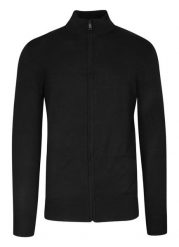 Sweter Czarny ze Stójką, Zapinany na Zamek, Ściągacze, Męski -BRAVE SOUL. Czarne swetry męskie Brave Soul, m, bez wzorów, z poliamidu, eleganckie, bez kołnierzyka, bez ramiączek. Za 119.00 zł.