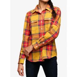 Koszula turystyczna damska Black Diamond Project Twill LS Shirt. Żółte koszule damskie Black Diamond, bez wzorów, sportowe, bez kołnierzyka, bez ramiączek. Za 314.99 zł.