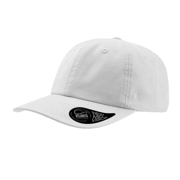 6panelowa Czapka Dad Hat Unstructured. Białe czapki damskie ATLANTIS, bez wzorów. Za 59.99 zł.